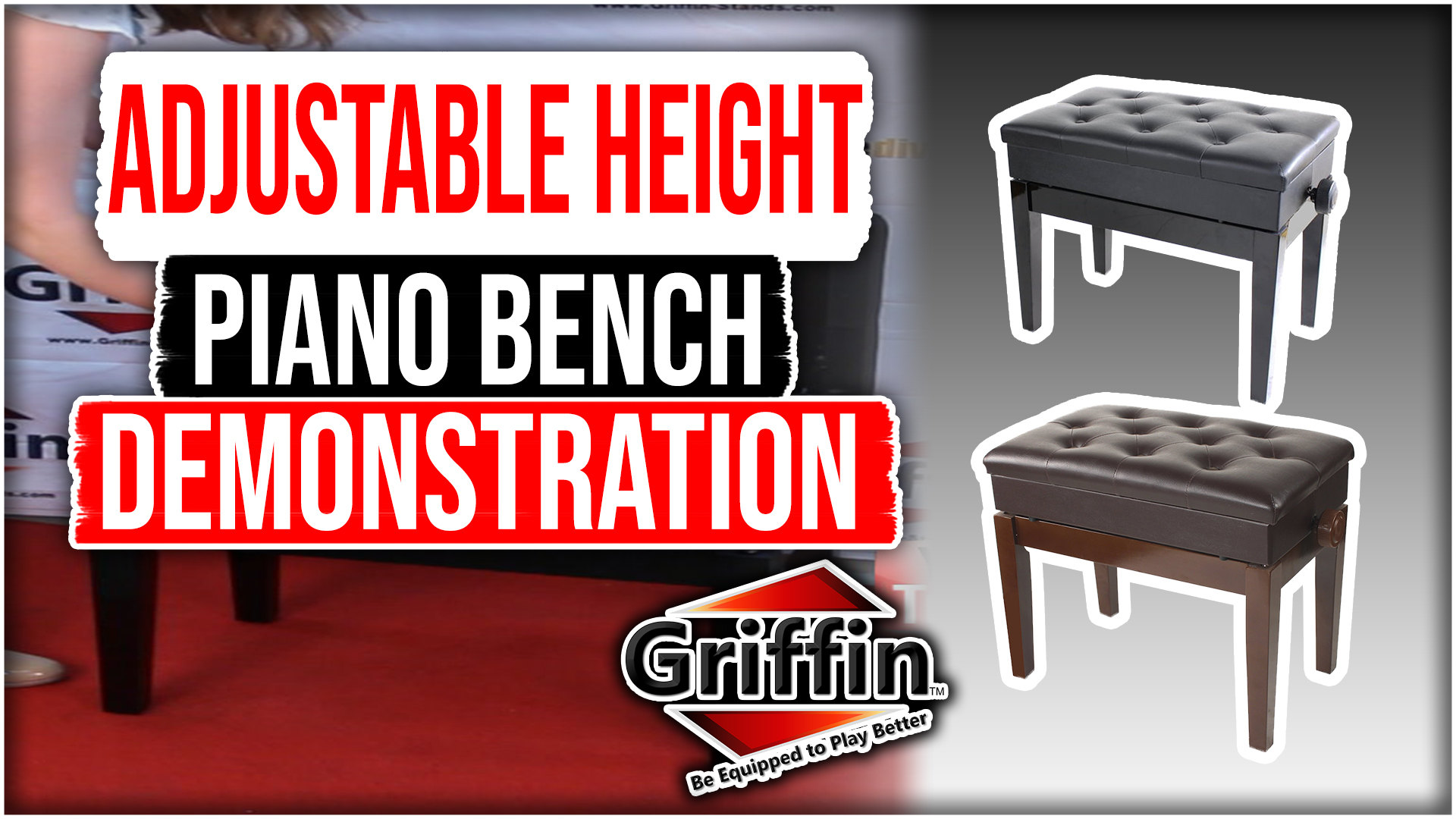 Amazon.com: Griffin Adjustable Piano Bench (ErgonomicPRO-X Series